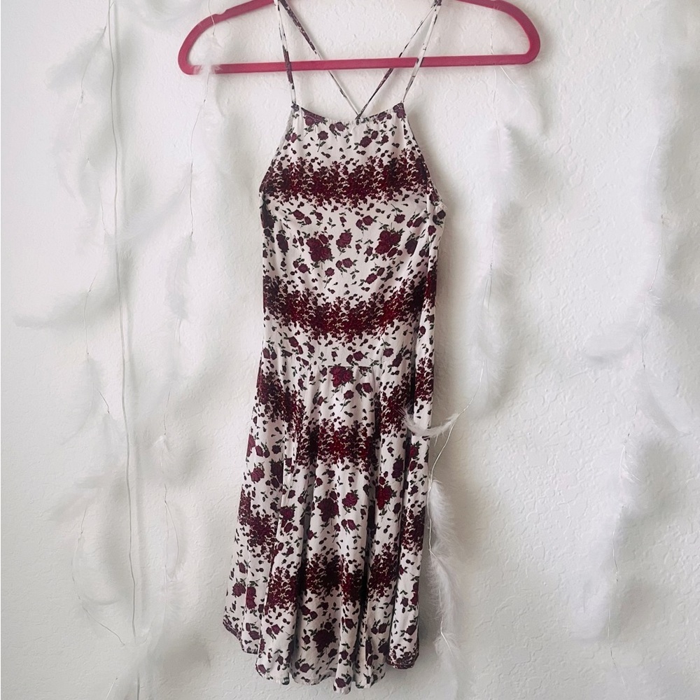 Brandi Melville One Size Mini Zip Up Dress With Cross Back Adjustable Straps.